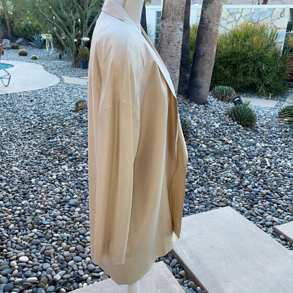 Eleanor P Brenner Silk Blazer Womens Size 12 Vintage Oversized Lined Cream - Picture 6 of 16